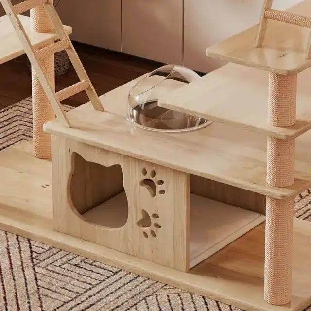 Wooden Cat Tower for Stylish Homes and Happy Cats https://silkretail.com